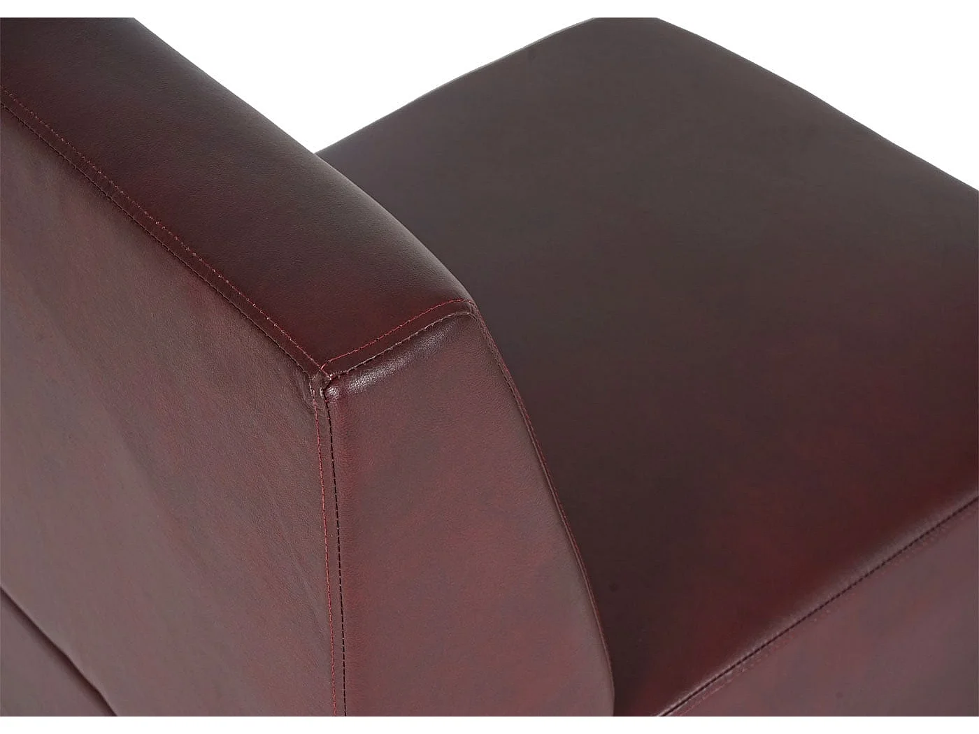 Canapé 2 places Moncalieri,  rouge-marron, sans accoudoirs