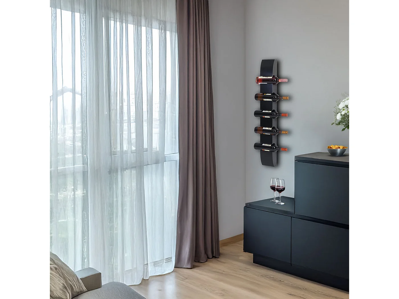 Stojak na wino Millau,  czarny