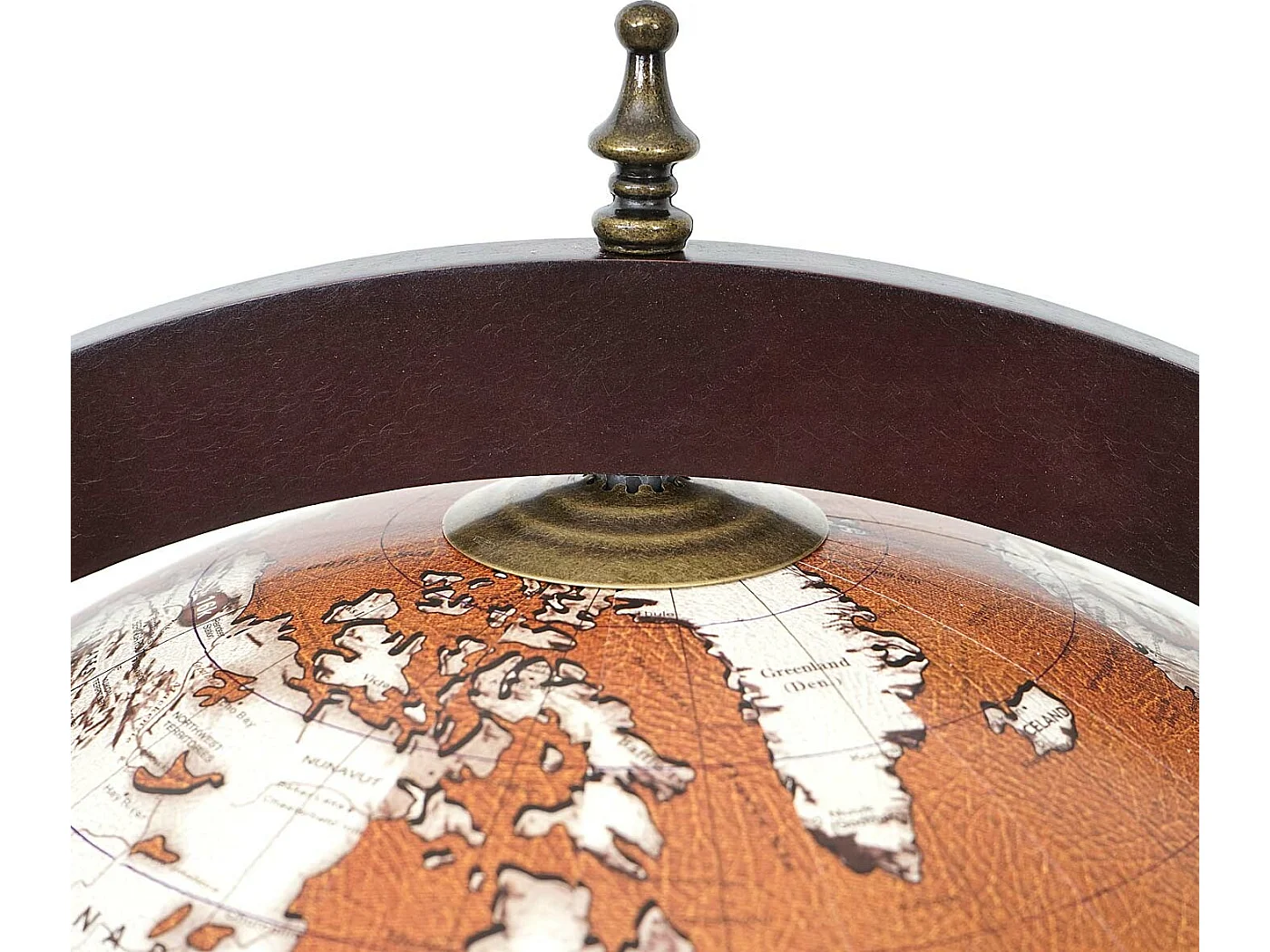 Mini bar portabottiglie carrello con ruote mappamondo decorativo MCW-D86 legno eucalipto