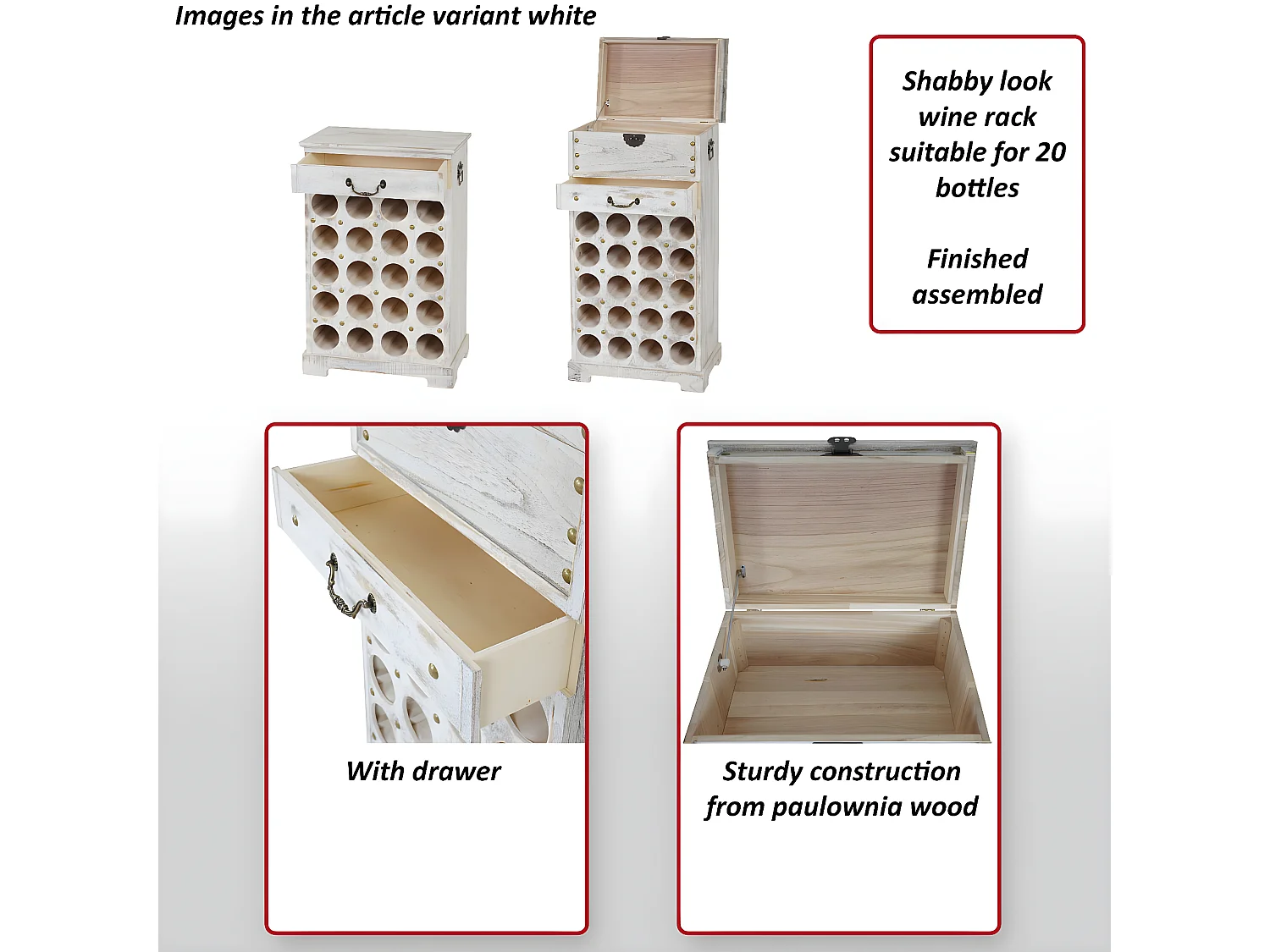 Casier à vin Torre H323,  marron