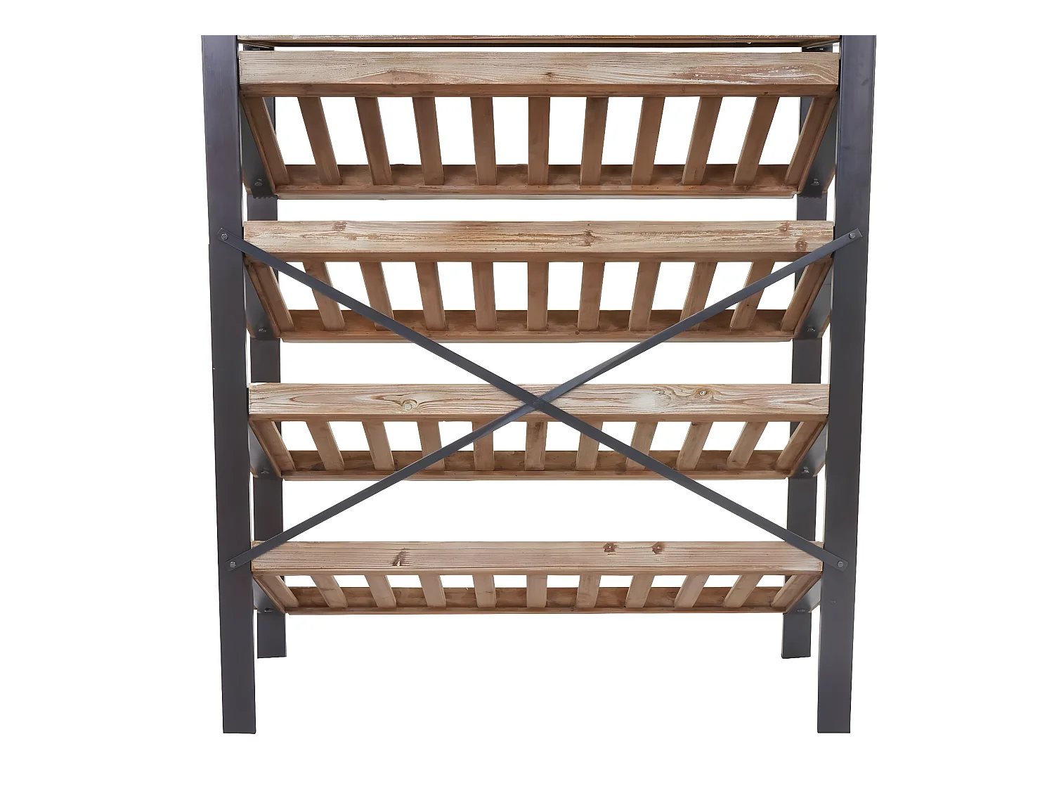 Portabottiglie cantinetta elegante moderno con portabicchieri MCW-D60 ferro legno 39x114x189cm