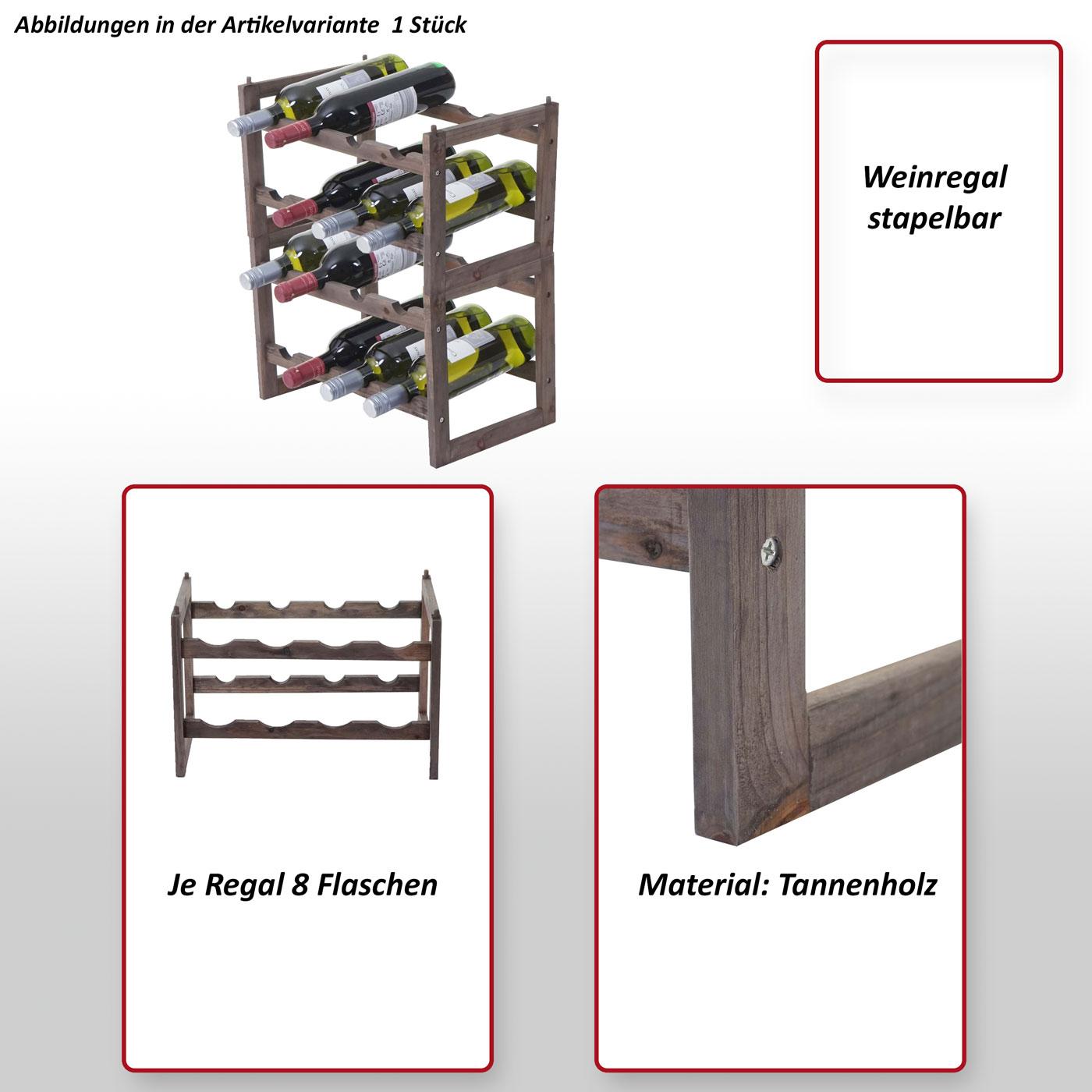 Set de 8 casiers à bouteilles de vin modernes – Support à bouteilles  empilable pour