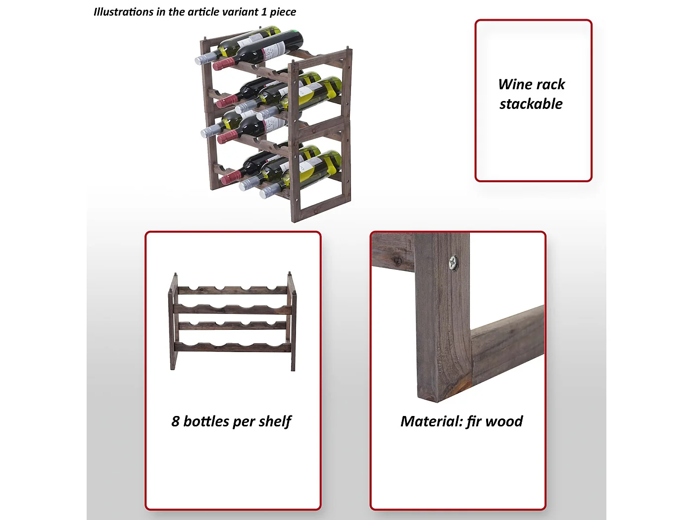 Wijnrek MCW-B58,  1 stuk