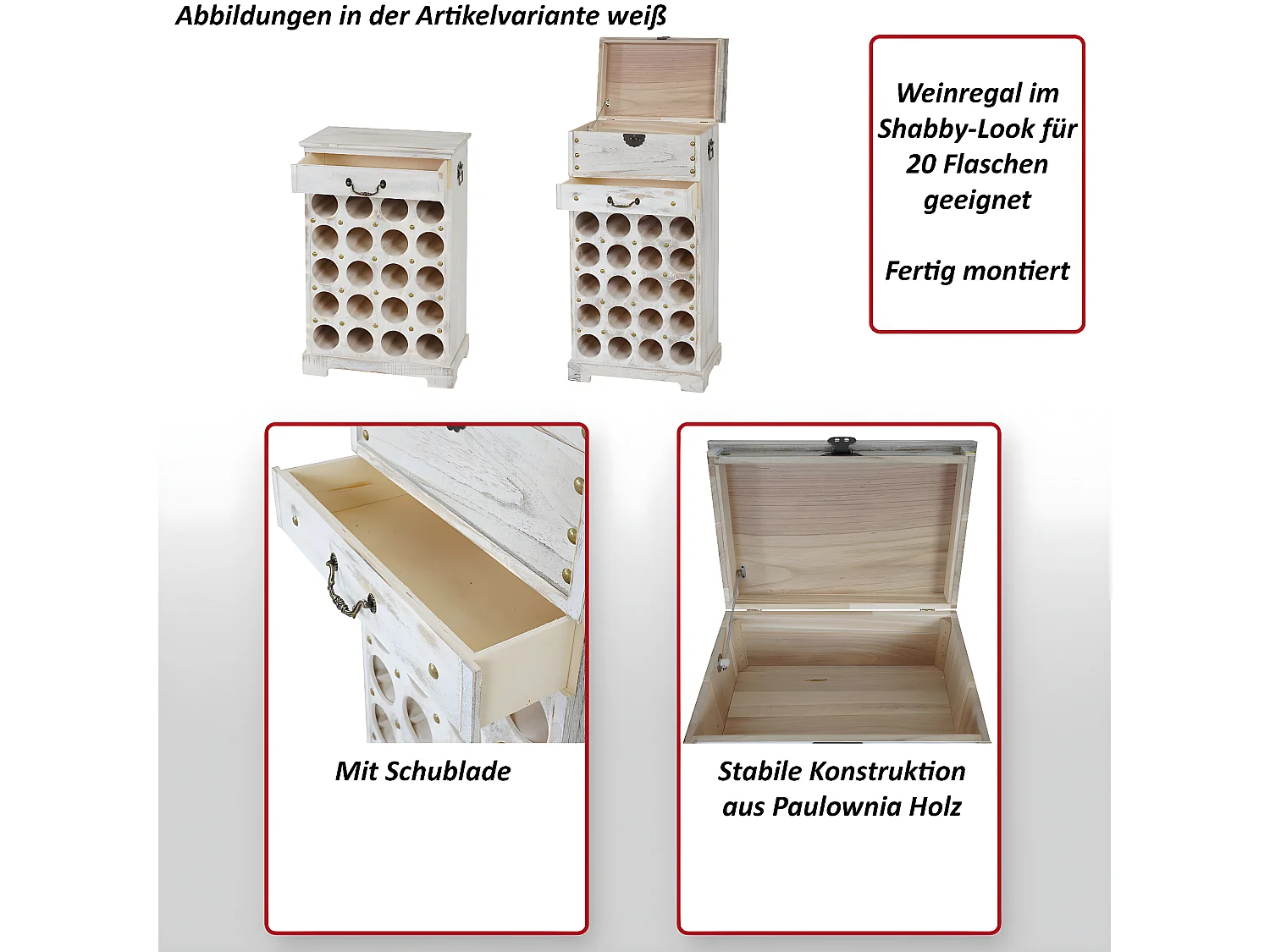 Estante para vinhos Torre H323,  branco