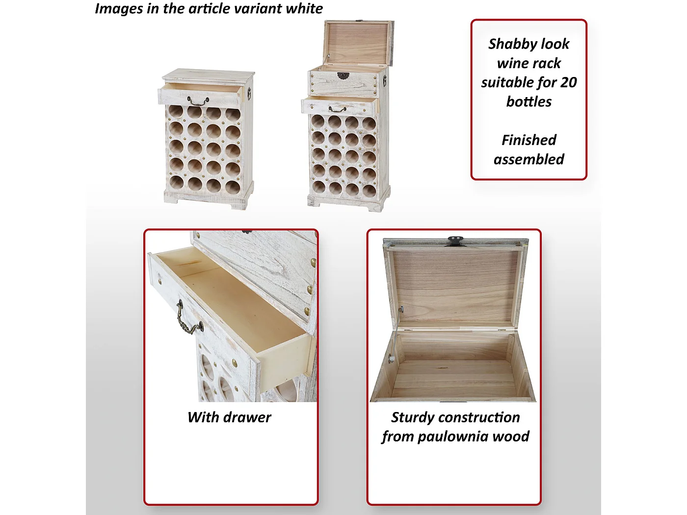 Estante para vinhos Torre H323,  branco