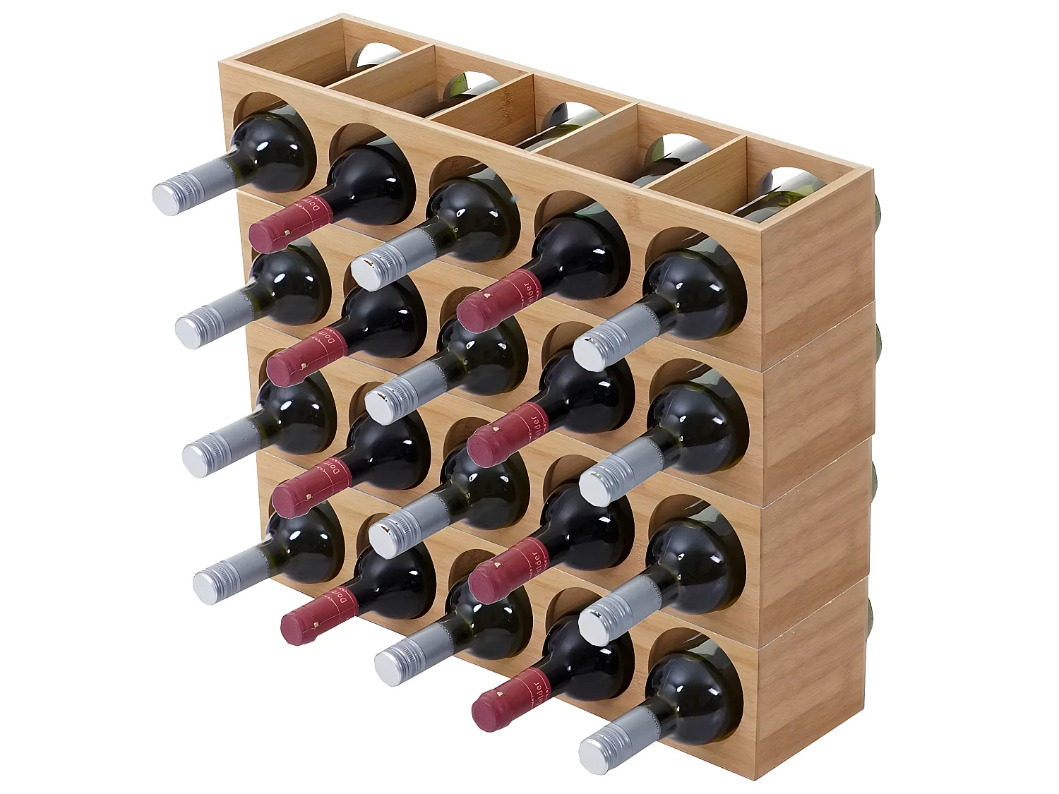 Casier à vin MCW-B89 Bambou,  4 pièces