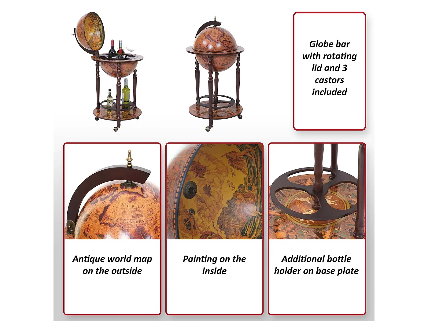 Globusbar MCW-T874 verrijdbaar