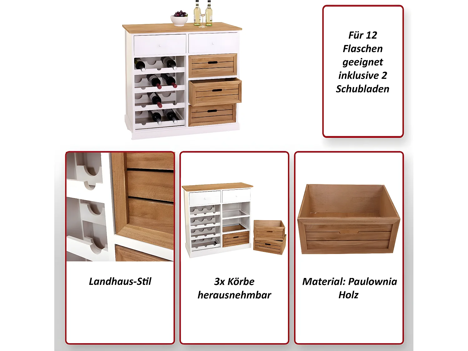 Botellero con cajones MCW-B96