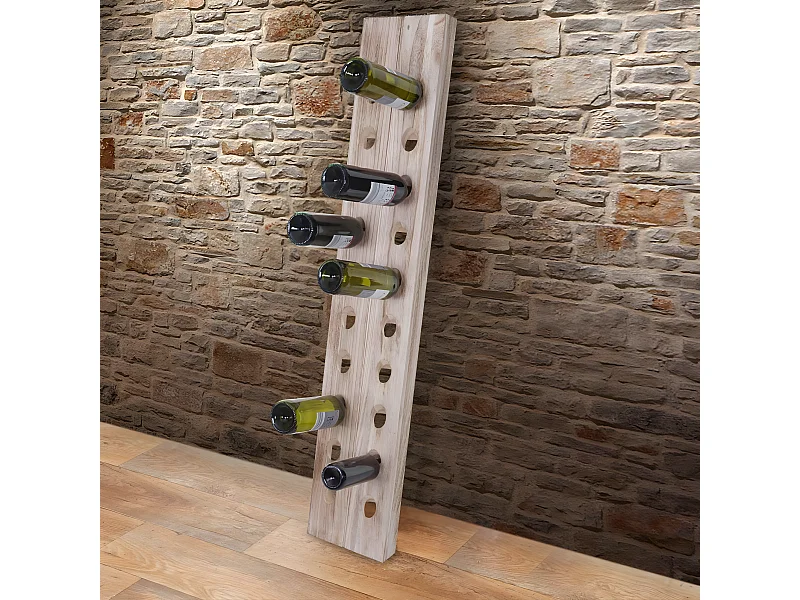 Serie Vintage portabottiglie MCW-C54 legno paulonia 120x22x5cm naturale