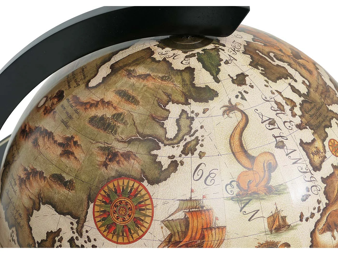 Mini bar portabottiglie mappamondo elegante decorativo MCW-A78 legno di eucalipto