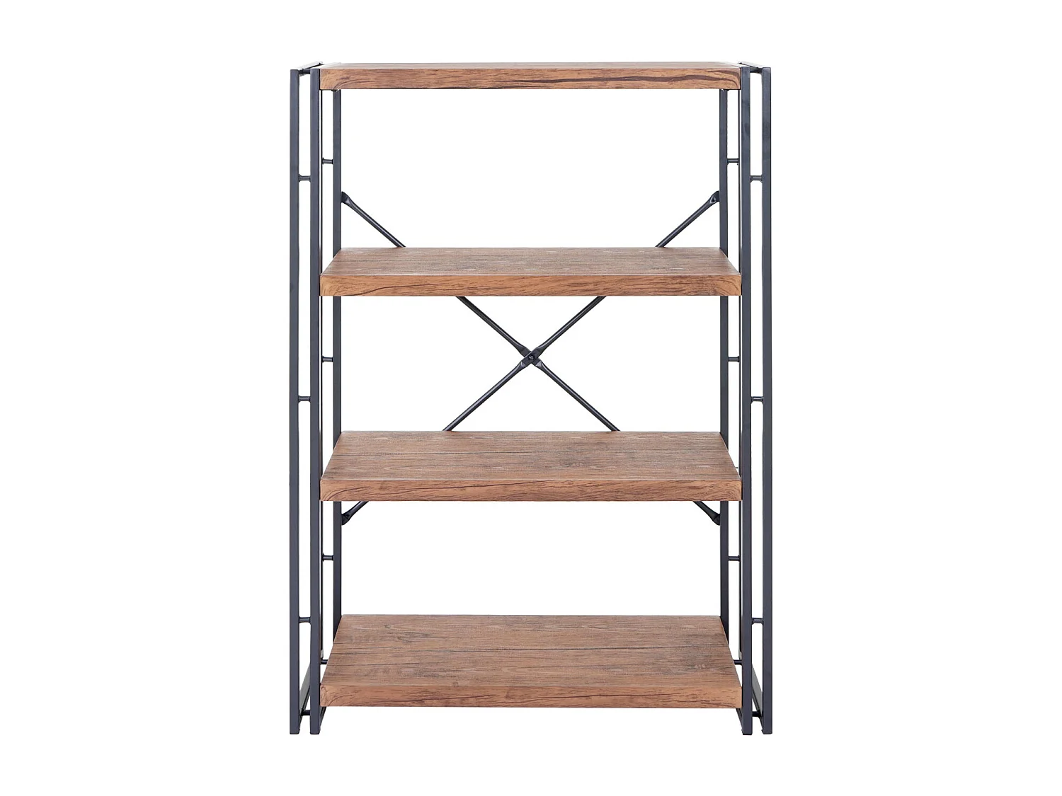 Bücherregal MCW-A27, Standregal Wohnregal, 121x80cm 3D-Struktur 4 Ebenen, Wildeiche-Optik