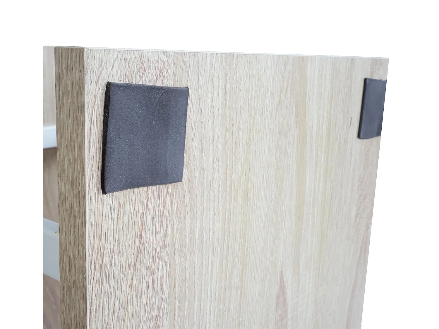 Boekenkast MCW-A27,  eiken look, wit metaal