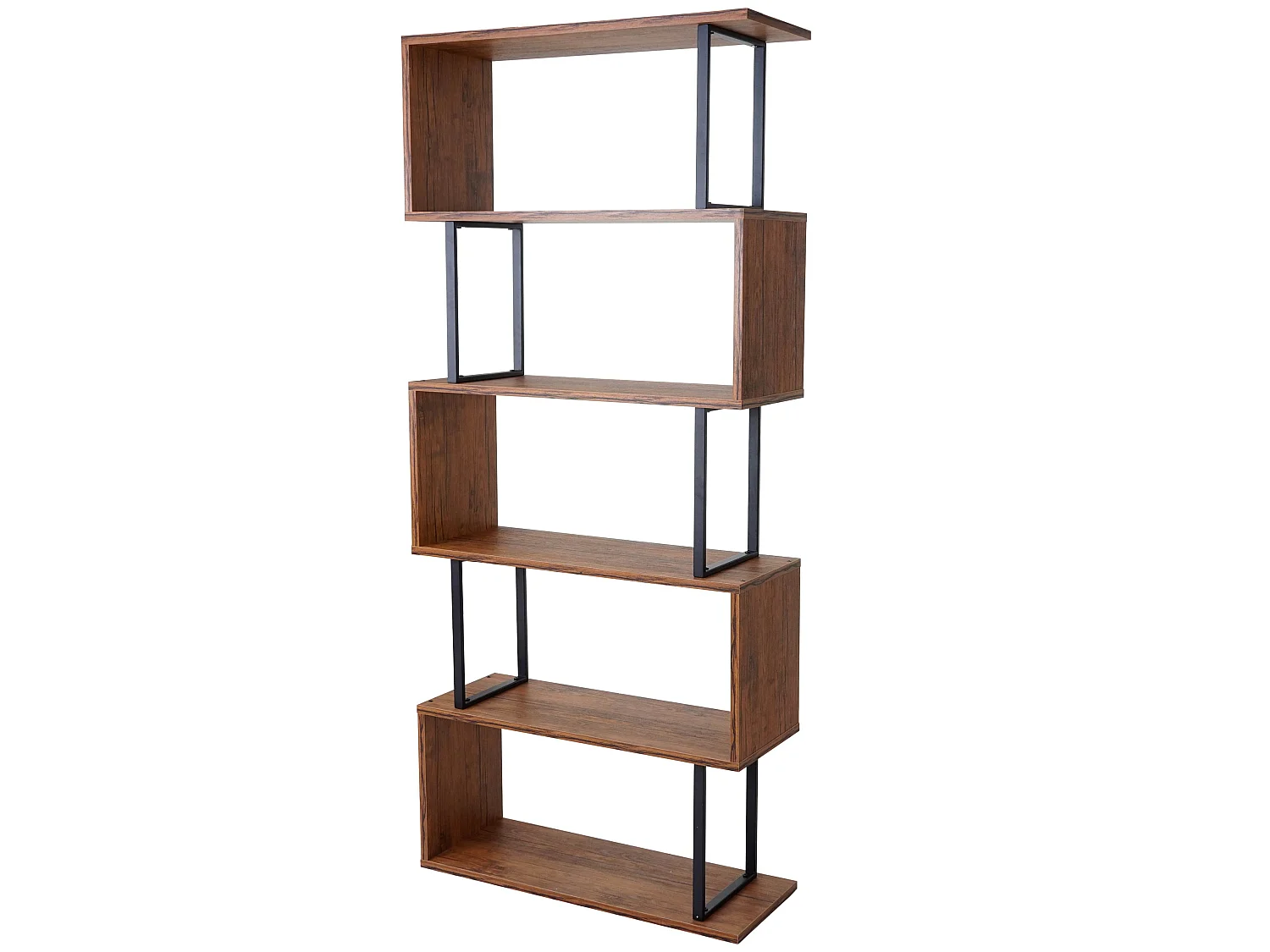 Bücherregal MCW-A27, Wildeiche-Optik, Metall schwarz