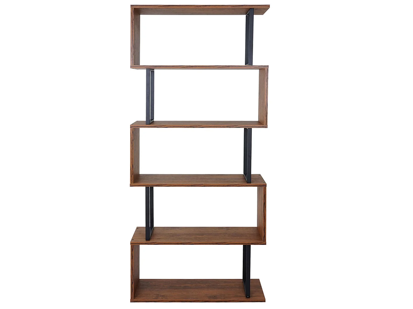 Bücherregal MCW-A27, Wildeiche-Optik, Metall schwarz