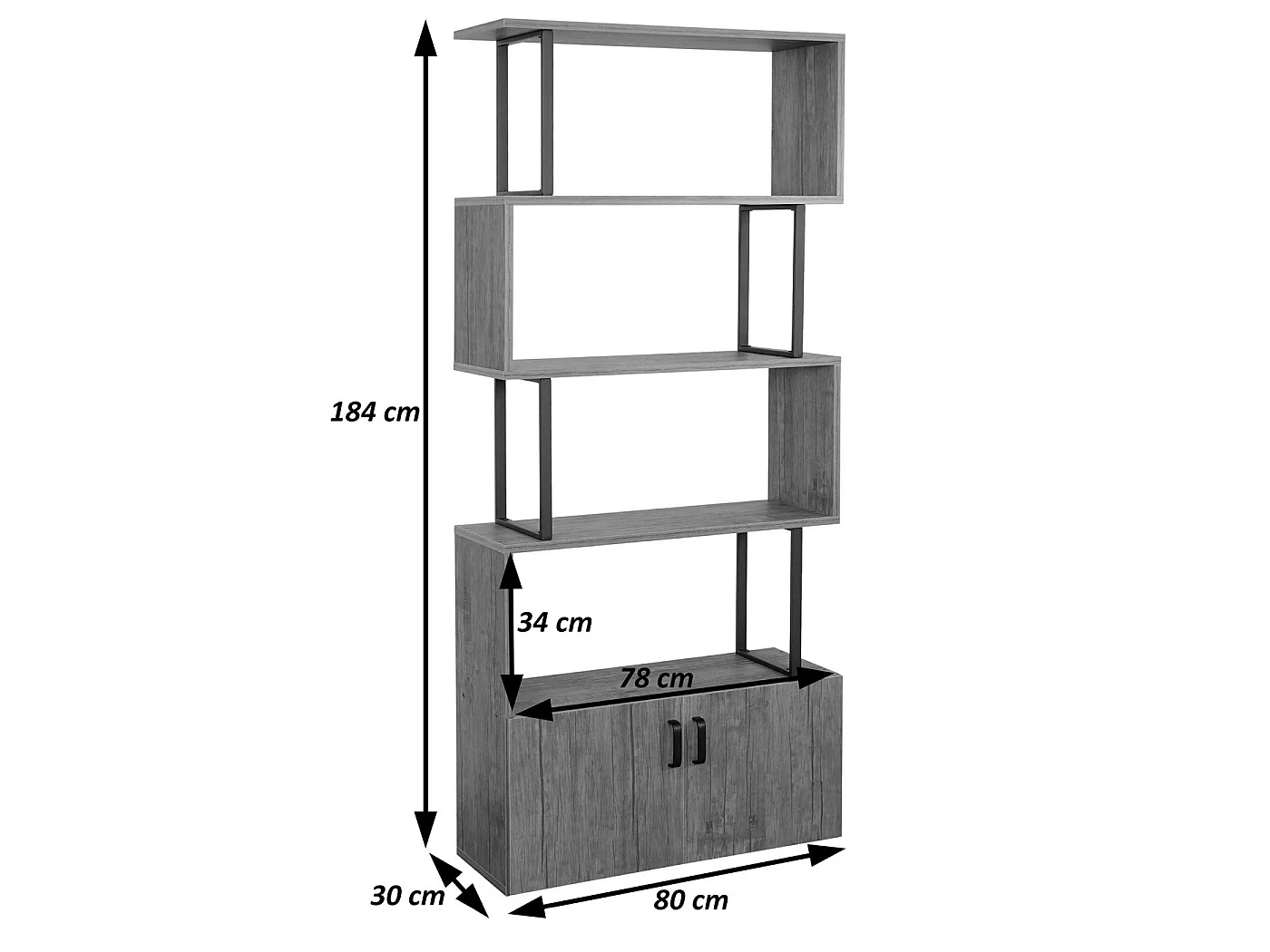 Étagère à livres MCW-A27,  brun foncé