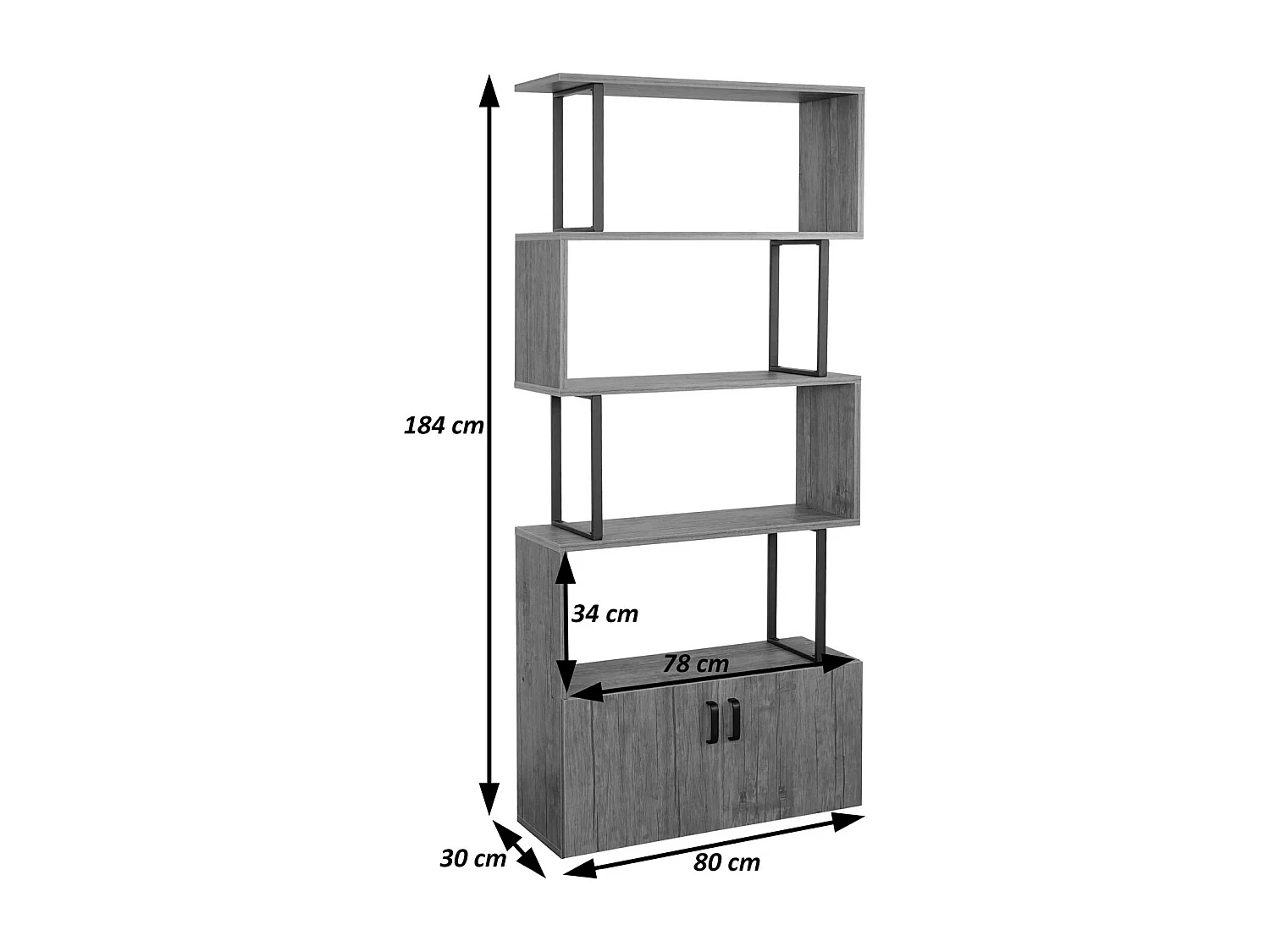 Étagère à livres MCW-A27,  brun foncé