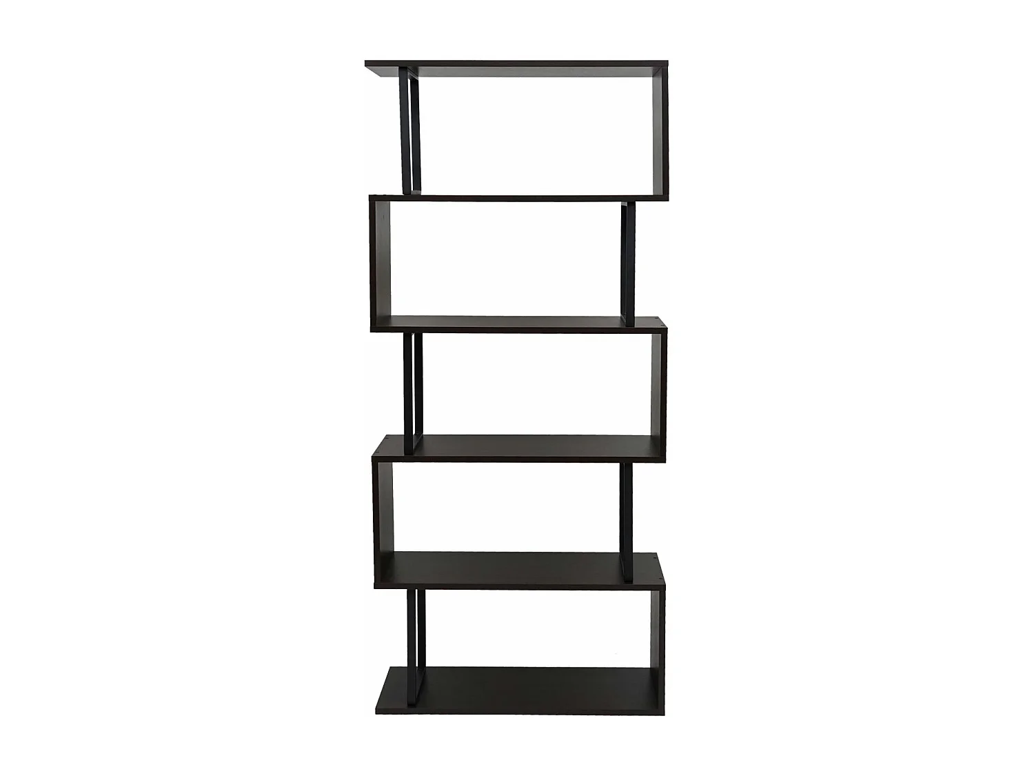 Étagère à livres MCW-A27,  marron foncé, métal noir