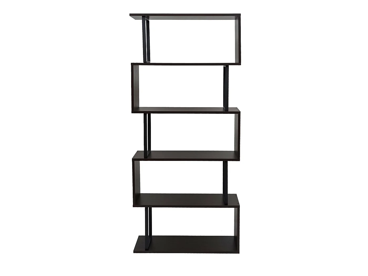 Étagère à livres MCW-A27,  marron foncé, métal noir