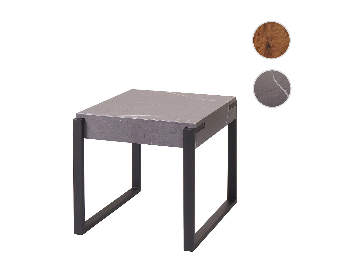 Stolik boczny MCW-L53,  marmurowy wygląd szary