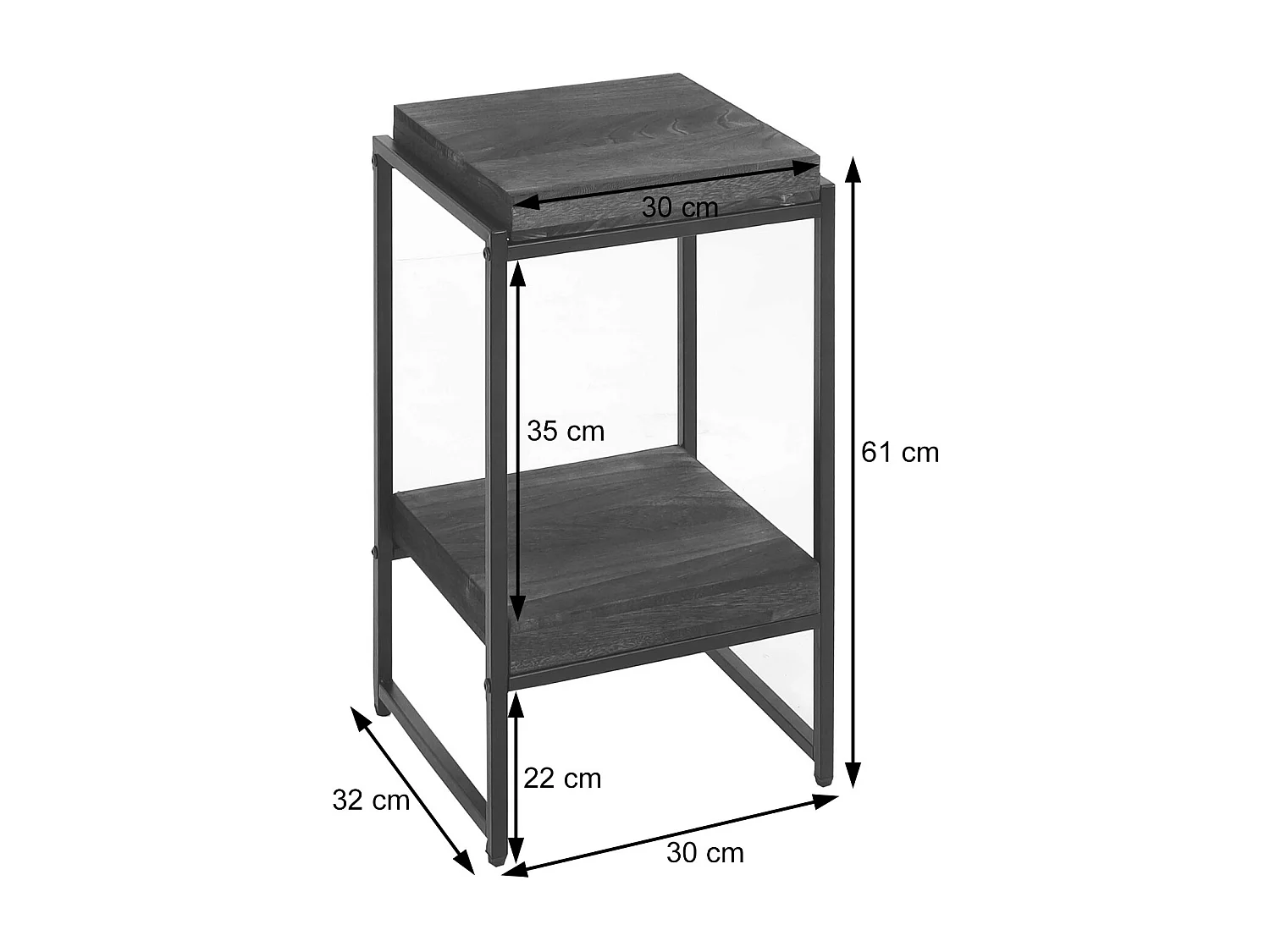 Bloemtafel MCW-K71,  donkerbruin, 61cm