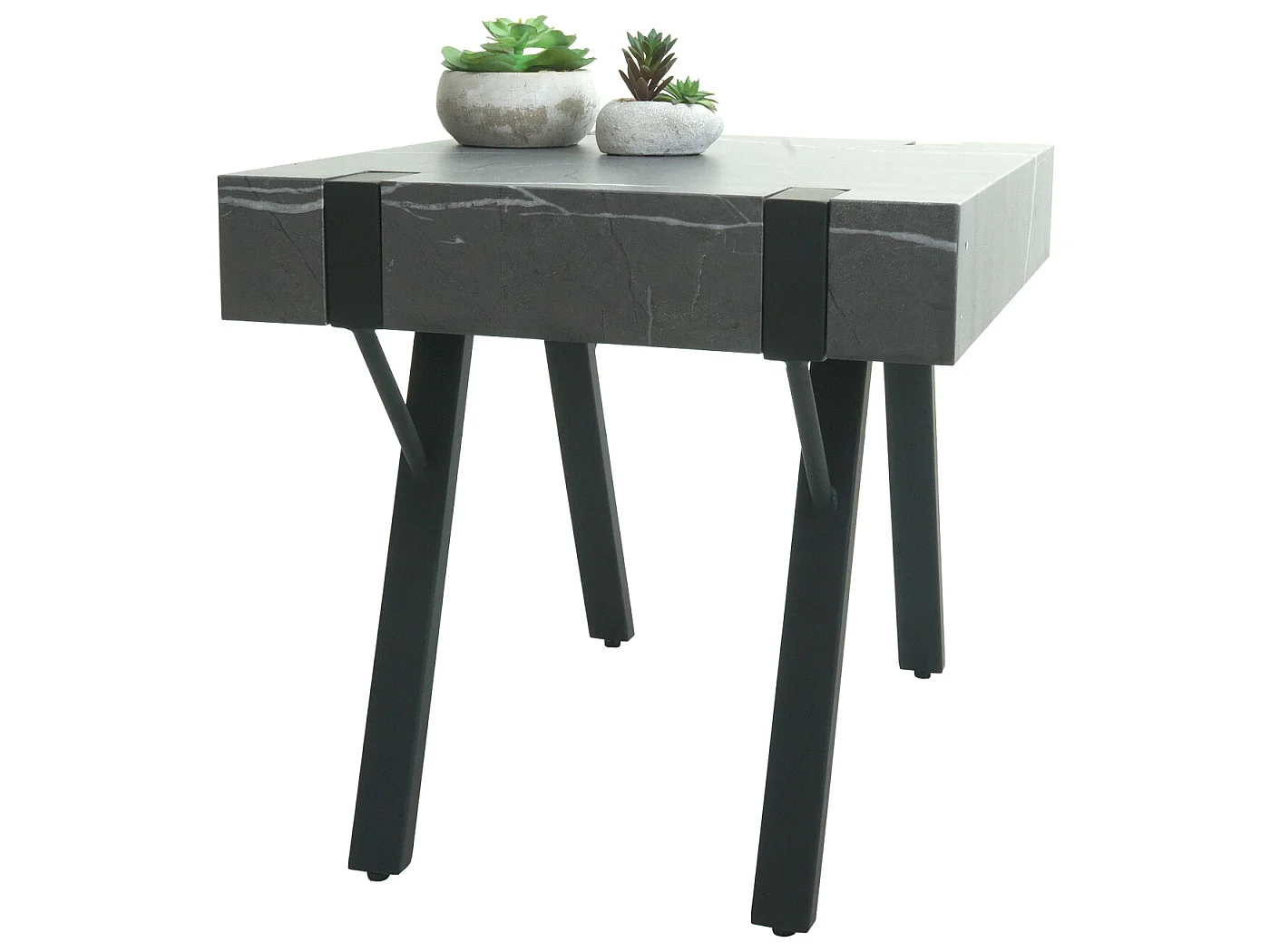 Mesa auxiliar MCW-L54,  aspecto mármol gris