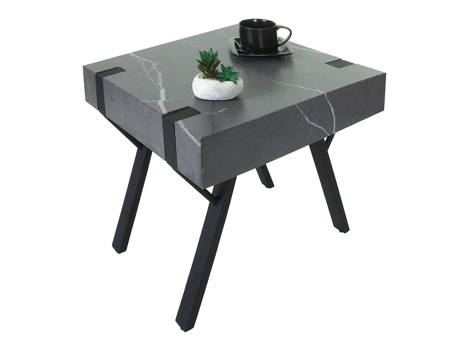 Table d'appoint MCW-L54,  aspect marbre gris