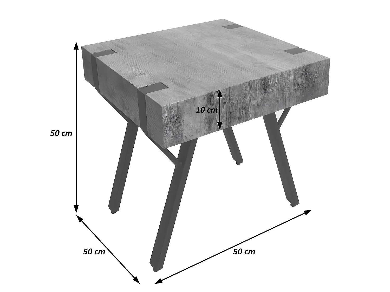 Table d'appoint MCW-L54,  aspect marbre gris