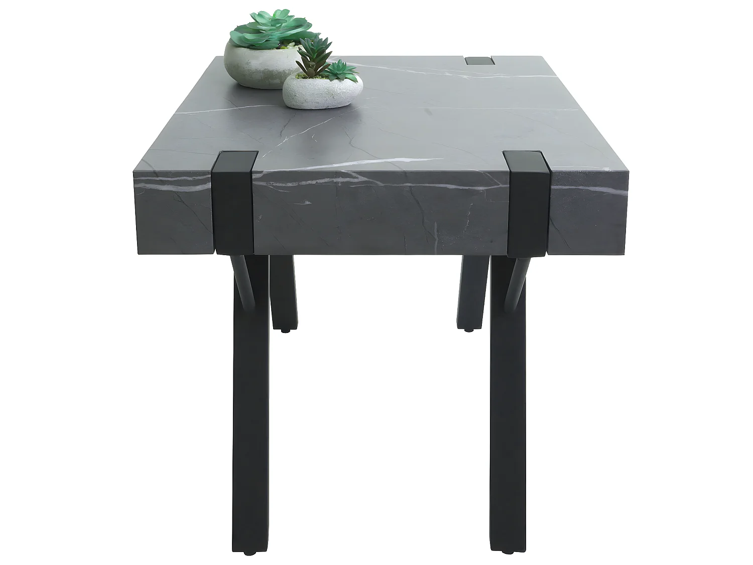Table d'appoint MCW-L54,  aspect marbre gris