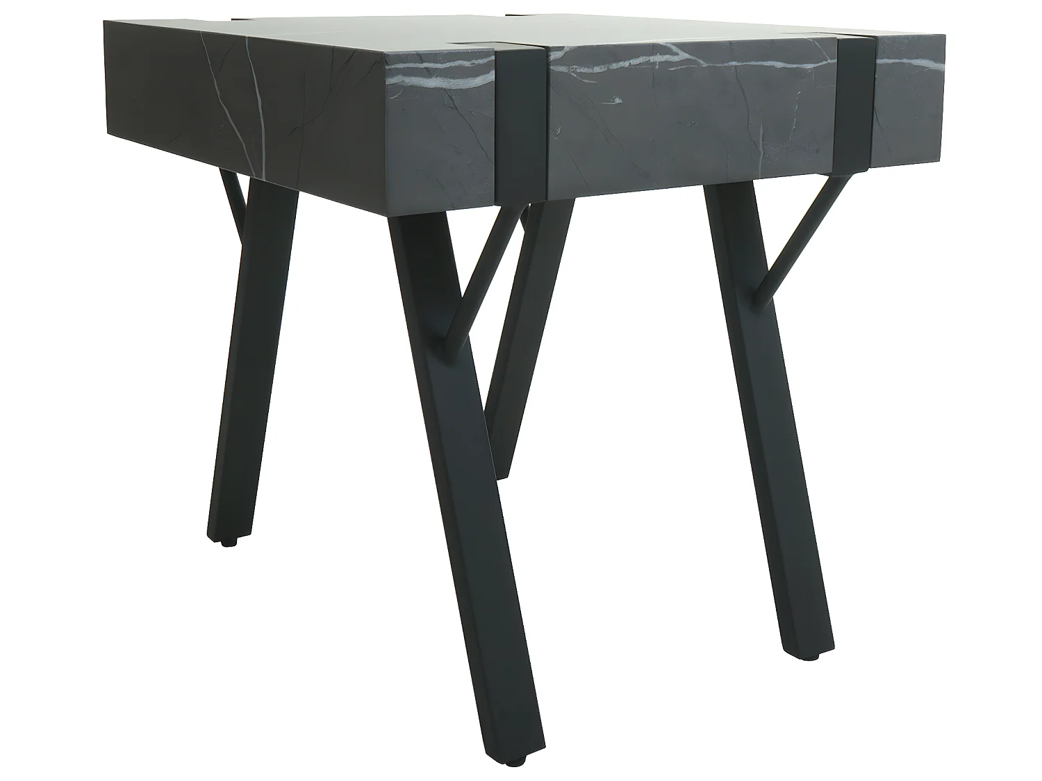 Table d'appoint MCW-L54,  aspect marbre gris