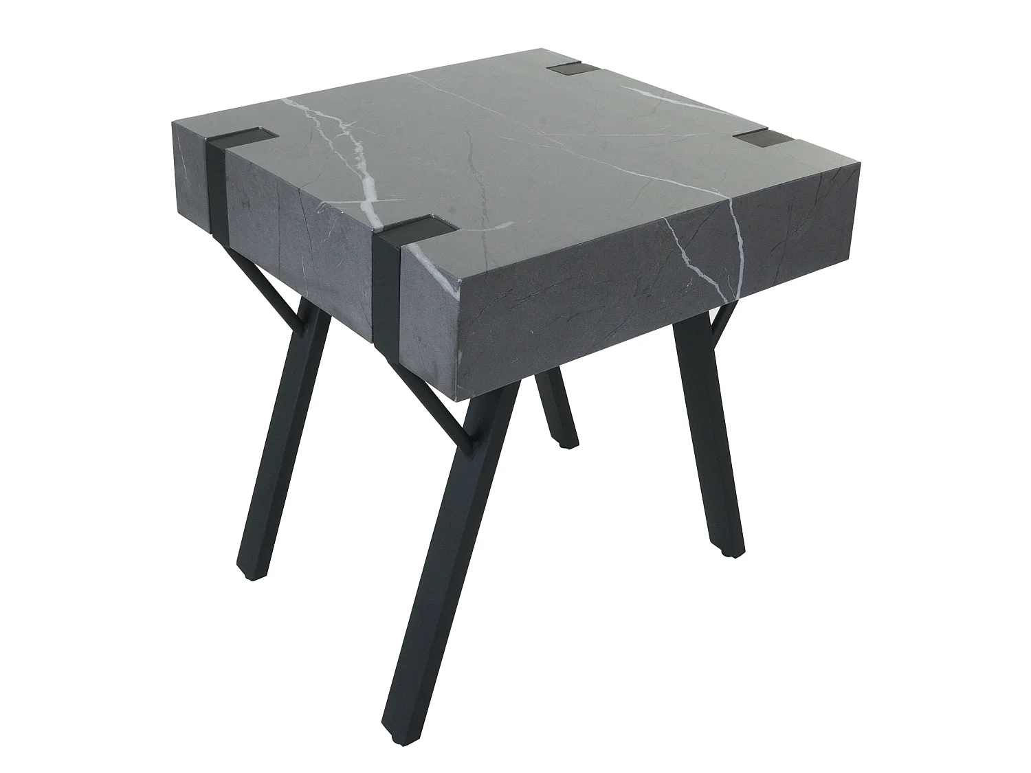 Stolik boczny MCW-L54,  marmurowy wygląd szary