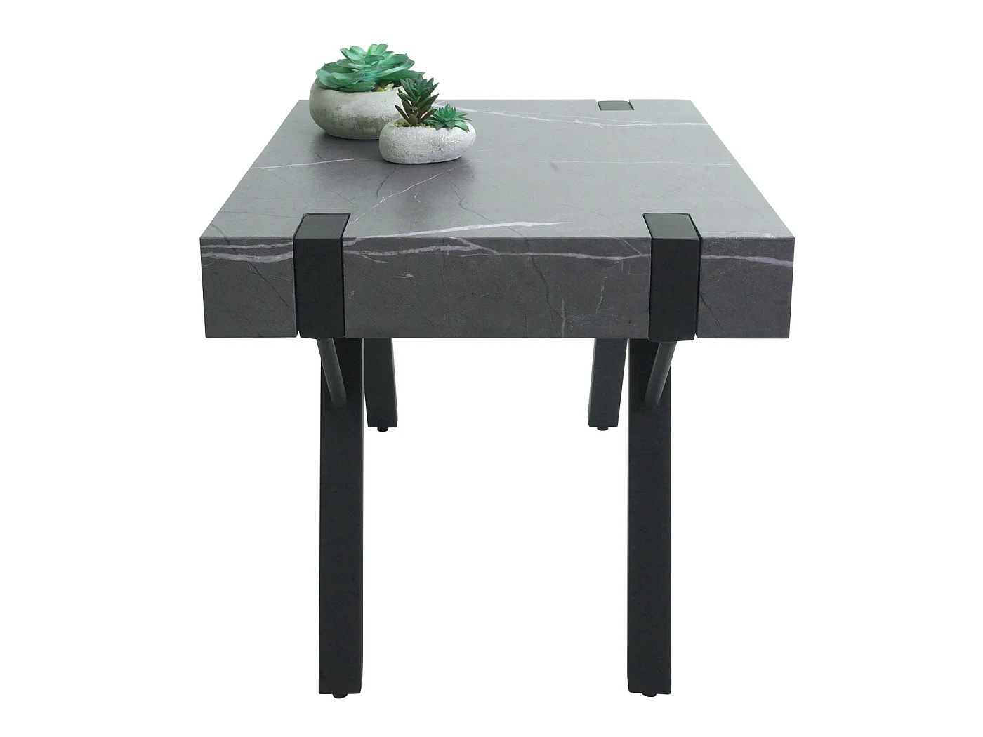 Stolik boczny MCW-L54,  marmurowy wygląd szary