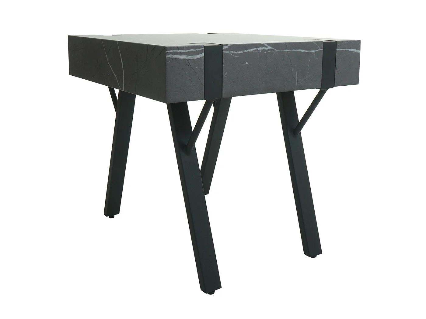 Stolik boczny MCW-L54,  marmurowy wygląd szary