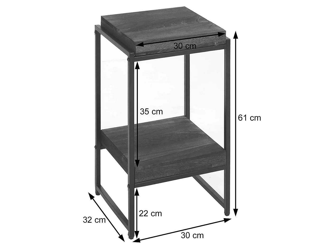 Flower table MCW-K71,  natural colour, 61cm