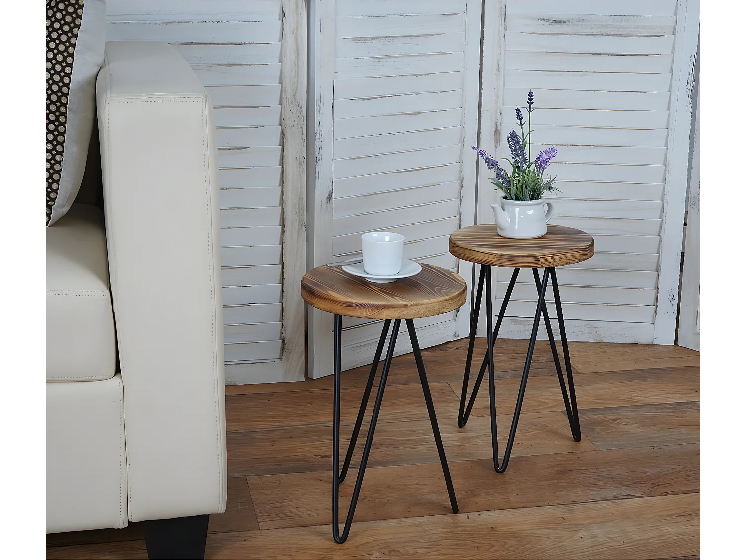 Mesa auxiliar MCW-A80 (set de 2),  color natural