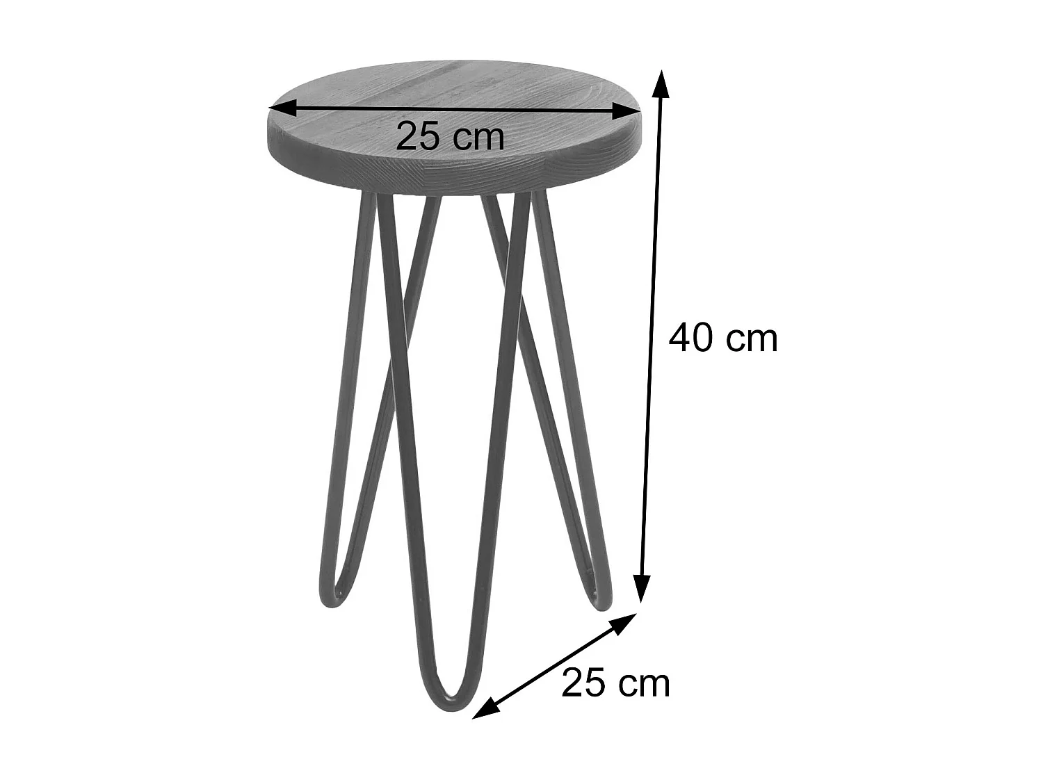 Table d'appoint MCW-A80 (lot de 2), 2x table d'appoint MCW-A80, table de nuit, design industriel, bois véritable, Ø35cm