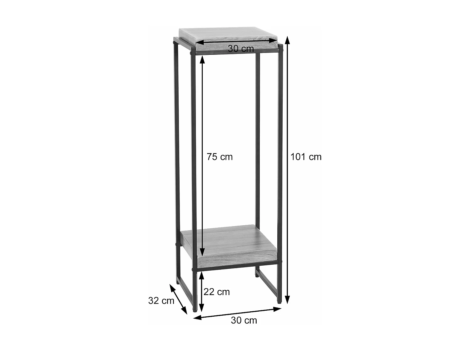 Blumentisch MCW-K71, Dunkelgrau, 101cm