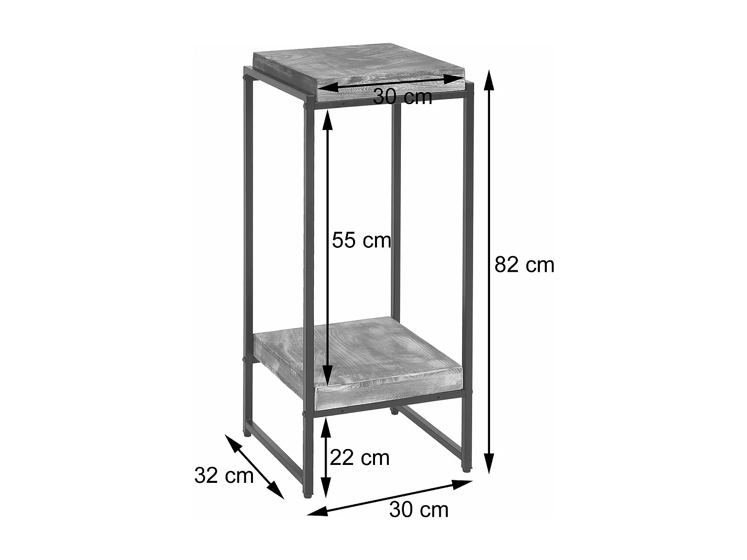 Mesa de flores MCW-K71,  cinzento escuro, 82 cm