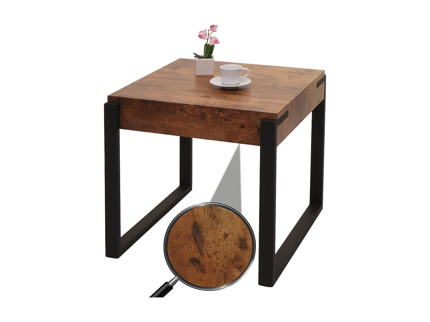 Table d'appoint MCW-L53,  chêne sauvage foncé