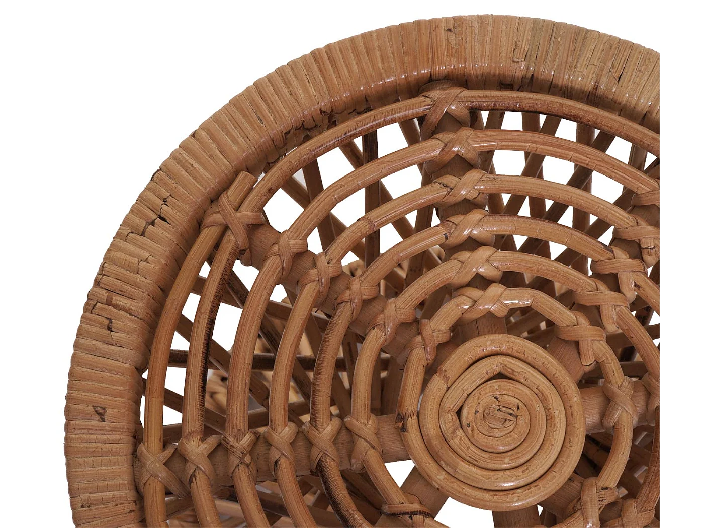 Tavolino rotondo MCW-M31 portavasi rattan Kubu 43x38x38cm naturale