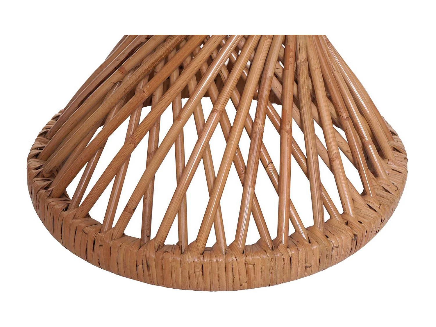 Tavolino rotondo MCW-M31 portavasi rattan Kubu 43x38x38cm naturale