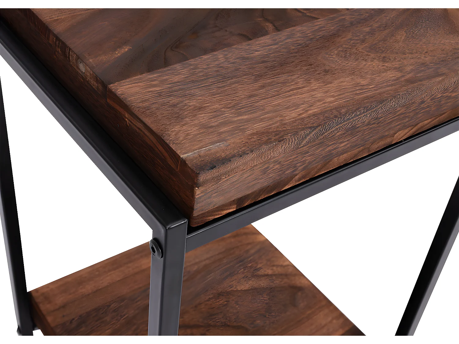 Scaffale portavasi 2 ripiani decorativo da interno MCW-K71 MDF legno 101cm legno scuro