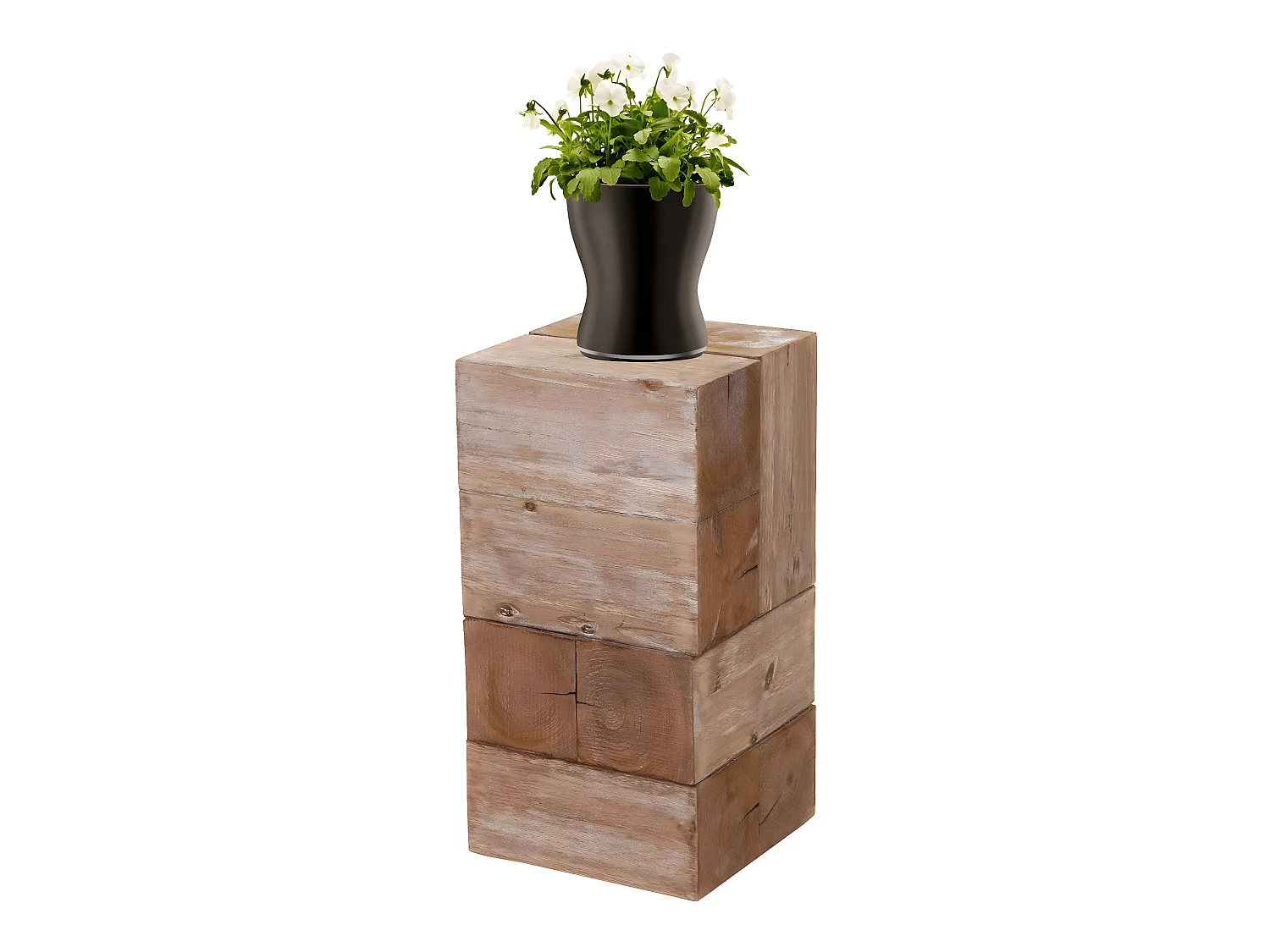 Table à fleurs MCW-A15 bois massif, Table de fleurs MCW-A15, colonne à fleurs, jardinière, bois de sapin