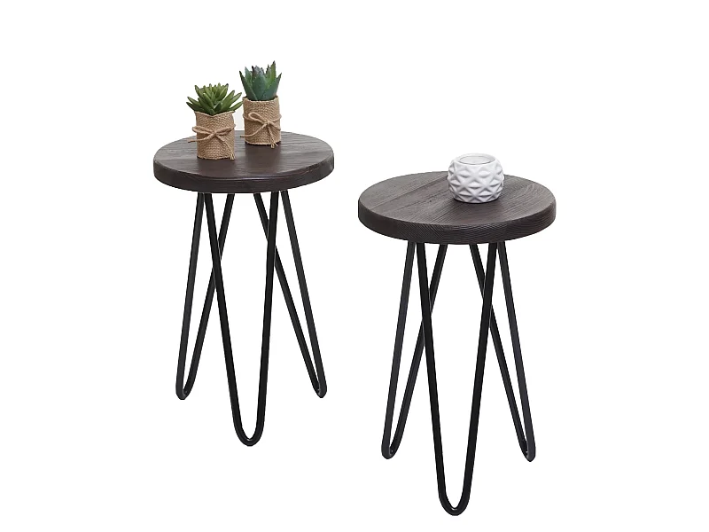 Mesa auxiliar MCW-A80 (set de 2),  marrón oscuro