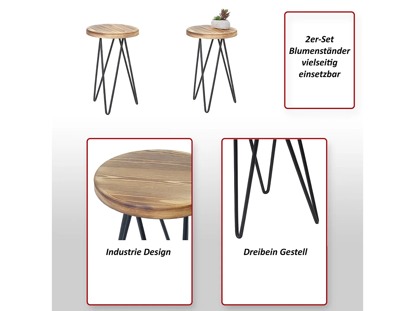 MCW-A80 bijzettafel (set van 2),  donkerbruin