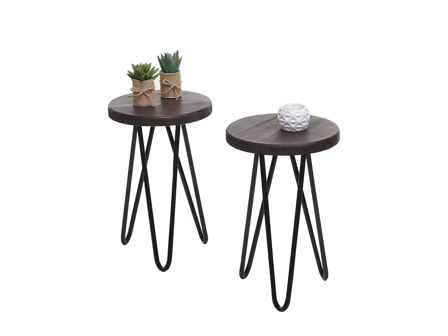 Table d'appoint MCW-A80 (lot de 2),  brun foncé