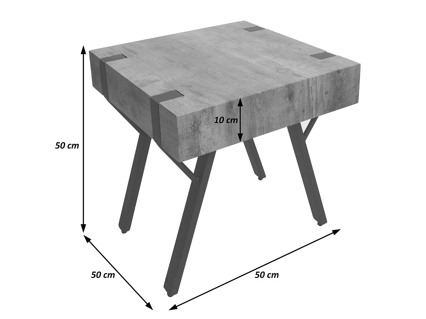 Table d'appoint MCW-L54,  chêne sauvage foncé