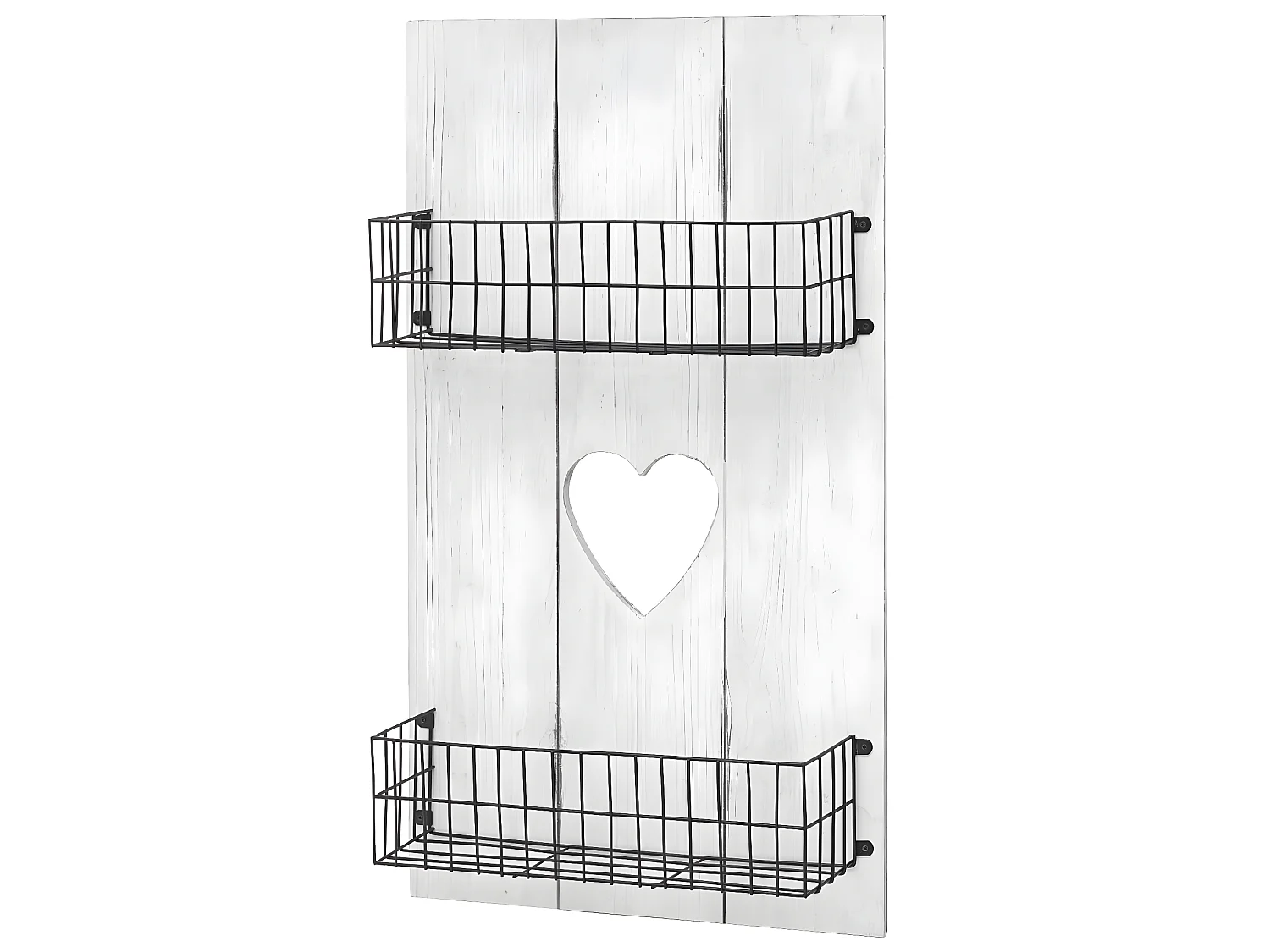 Étagère murale MCW-D42 Bois massif shabby,  70x40x10cm
