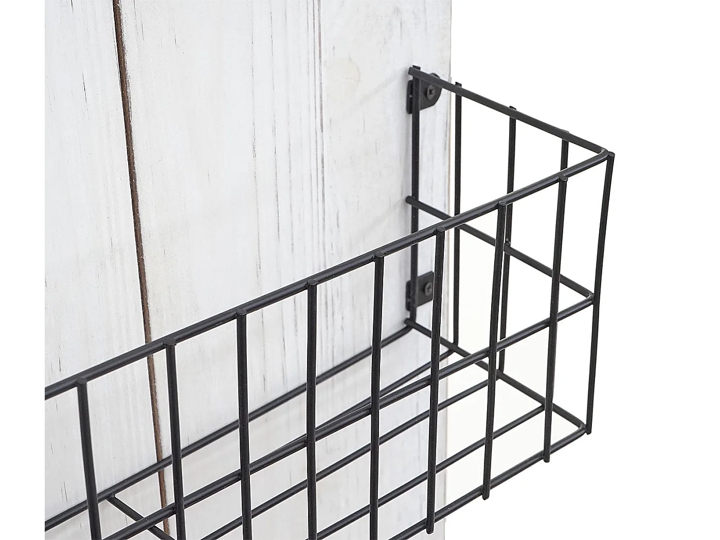 Estante de parede MCW-D42 Madeira maciça Shabby,  branco shabby, 70x40x10cm