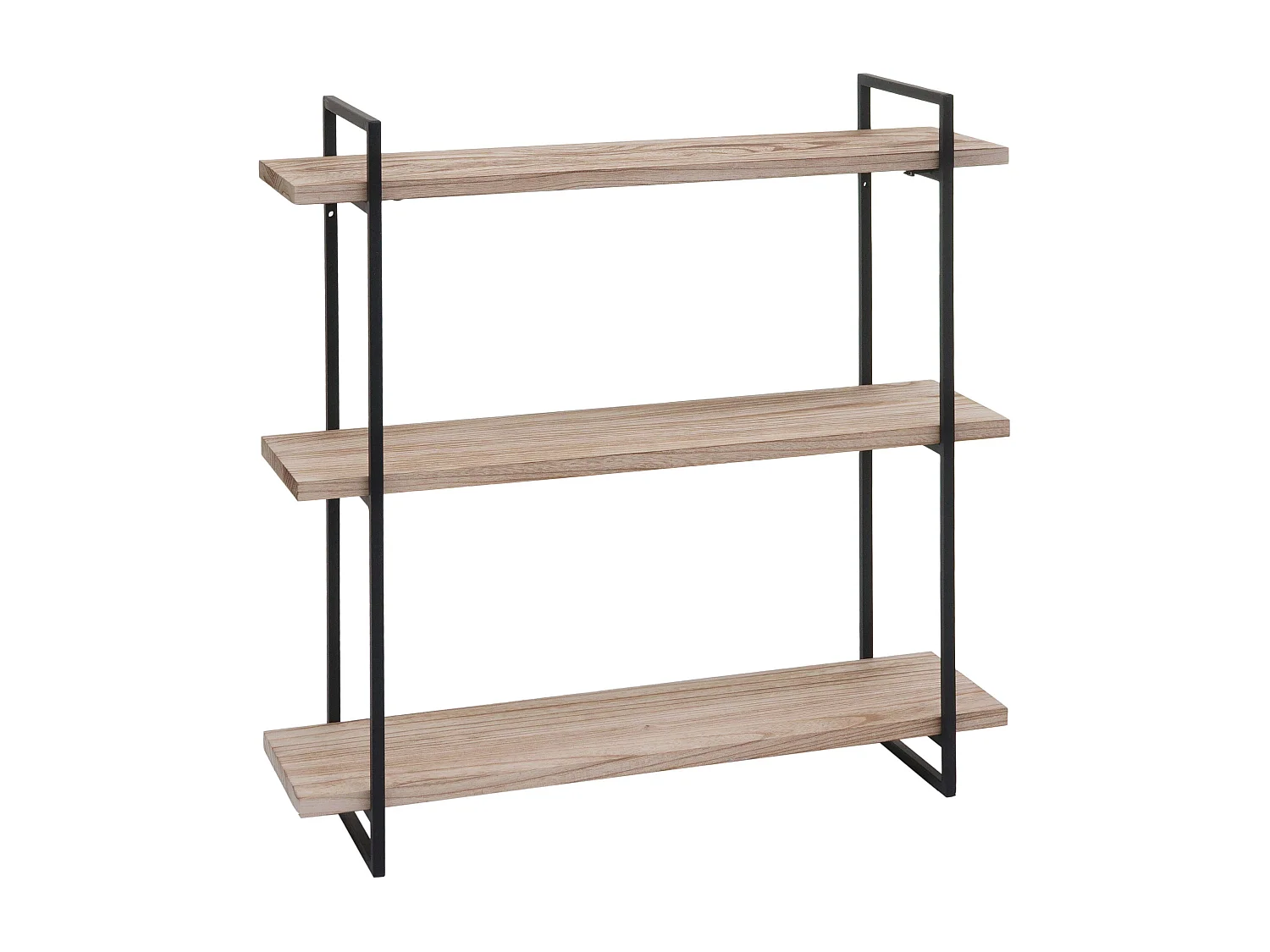 Étagère murale MCW-K78,  naturel, métal noir