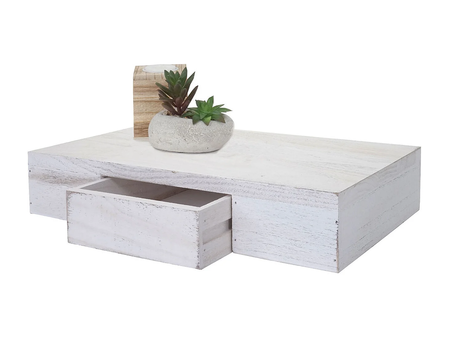 Étagère murale Cher,  blanc shabby